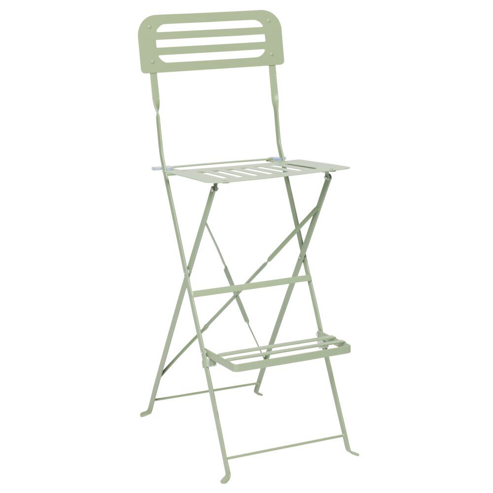Chaise haute de jardin Rio métal vert 41x48xH111cm