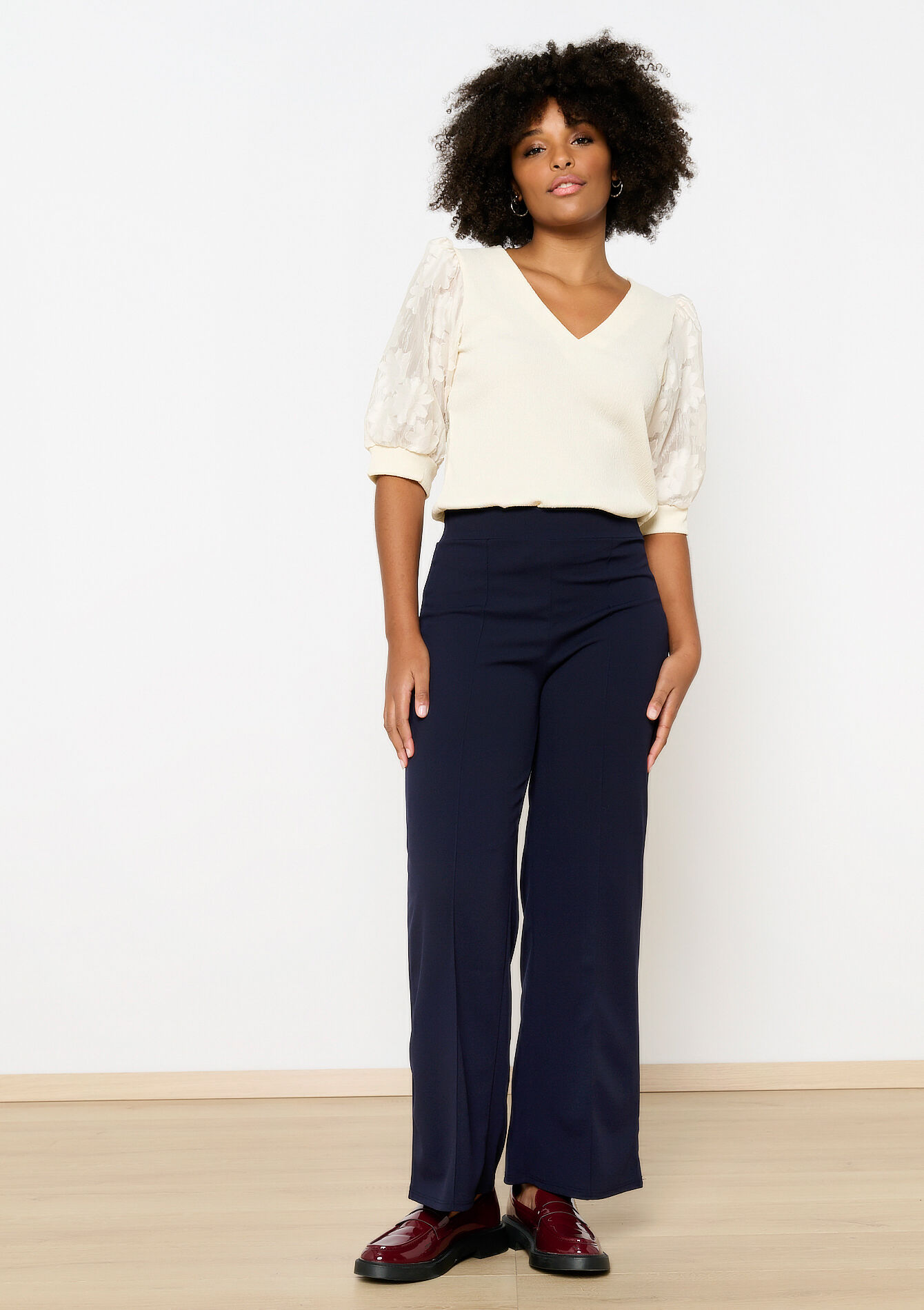 Soepele hoge taille broek