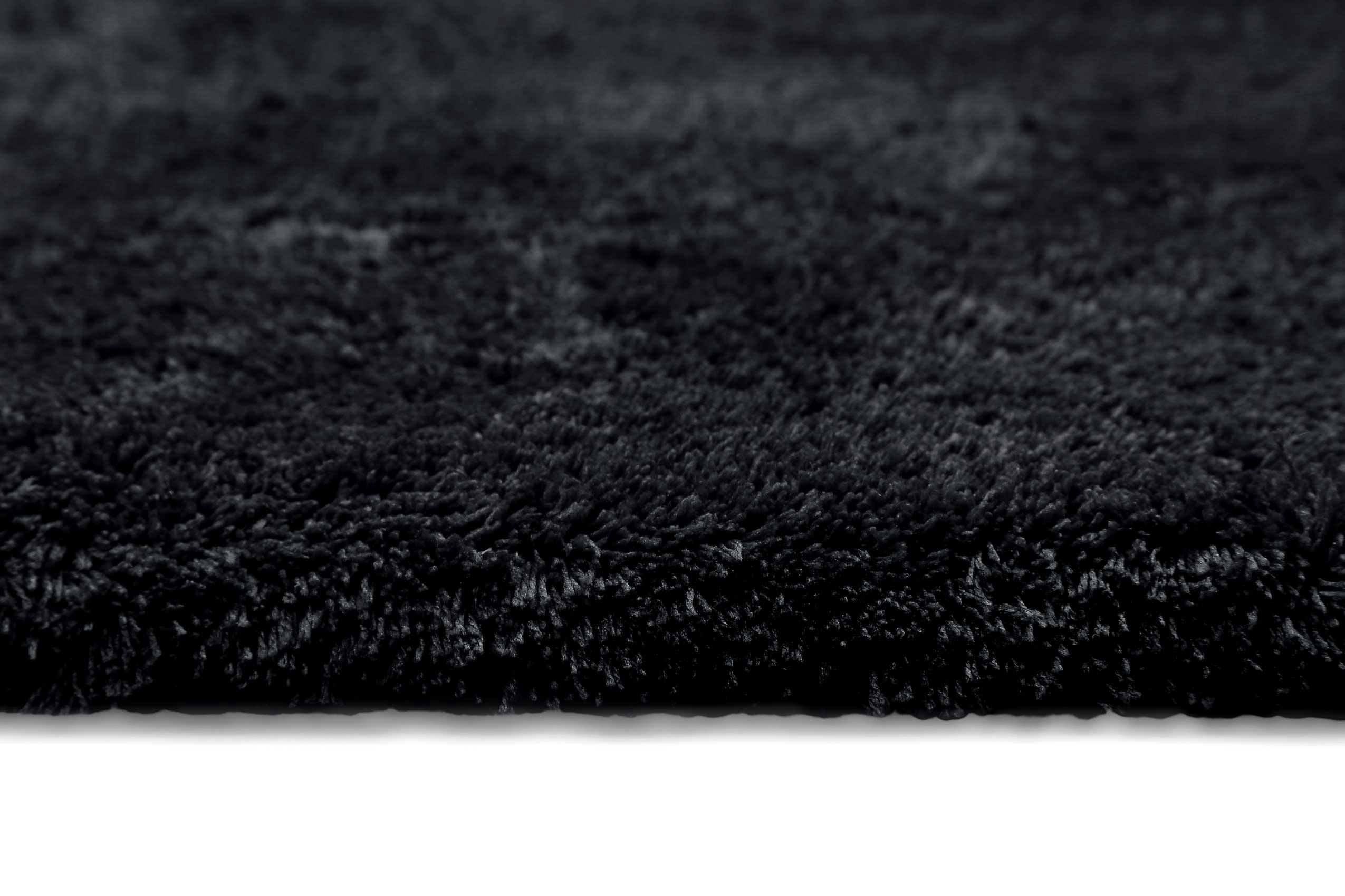 PORTO AZZURRO - Tapis de bain microfibre très doux uni noir 80x150