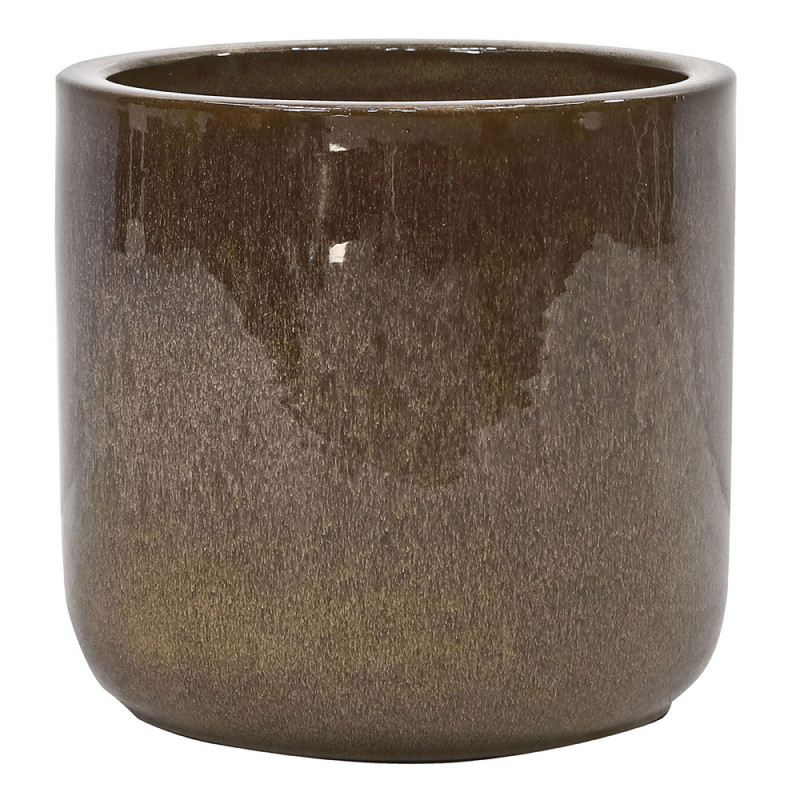 Pot en terre cuite Glazed brun Ø 37,5 x 35 cm