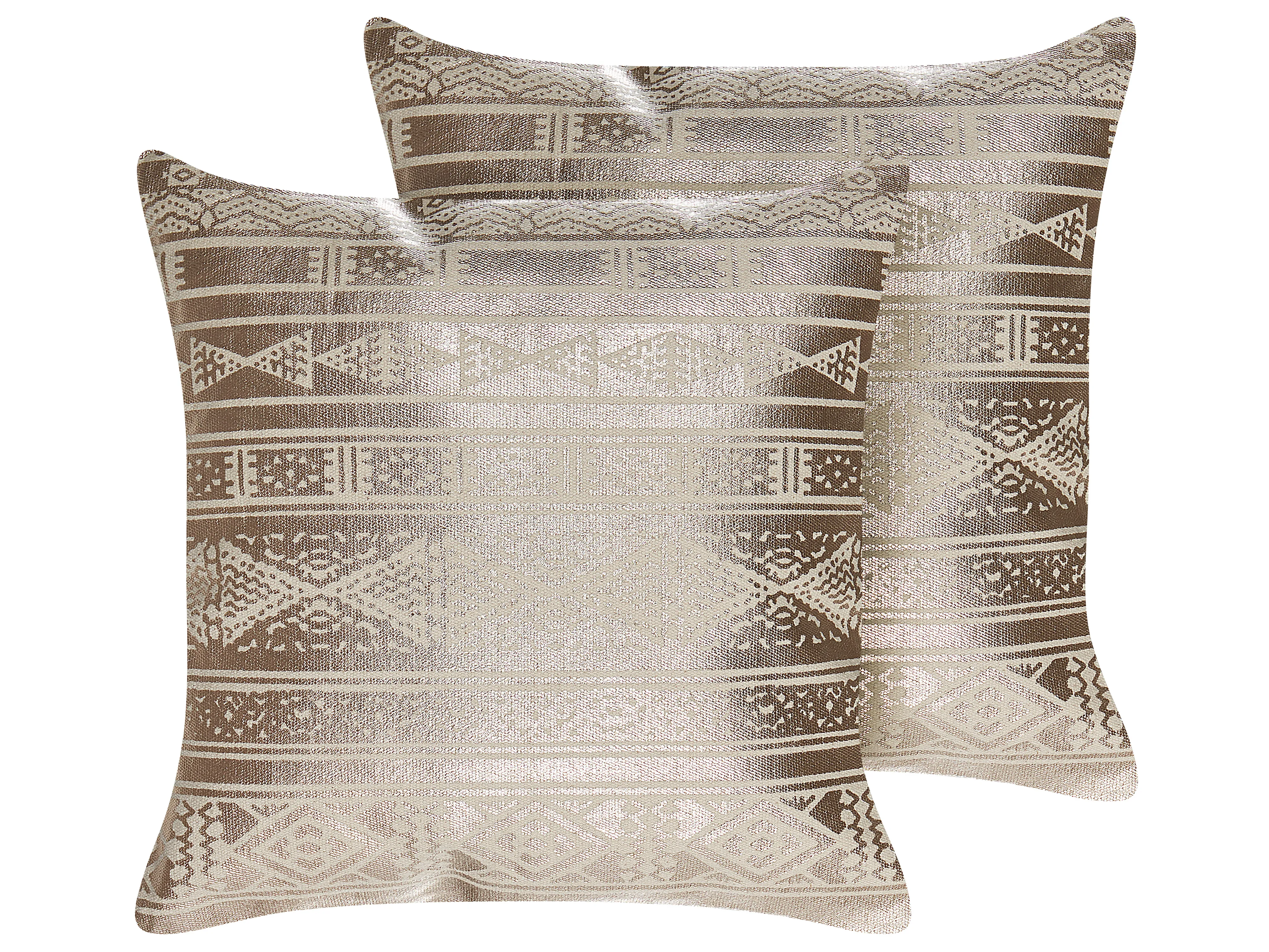 Throw Cushion OUJDA Cotton 50 x 50 cm Rose Gold Geometric Pattern