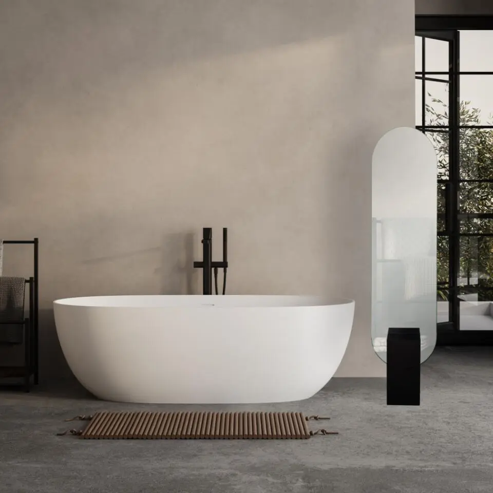 MISOU Spiegel Ovaal Mathilda - Zwart