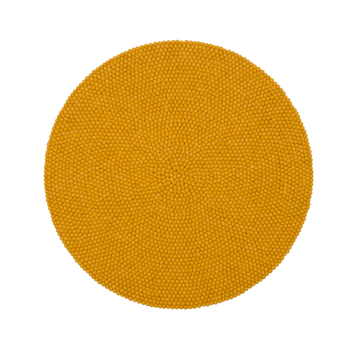 myfelt - Klara Filzkugelteppich Ø 140 cm, senfgelb