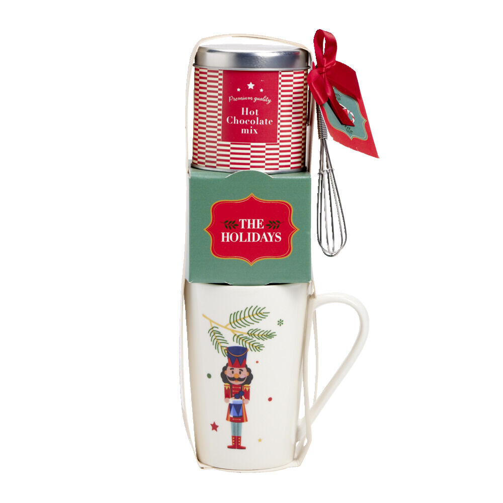 Coffret mug avec accessoires traditionnels chocolat et cookies
