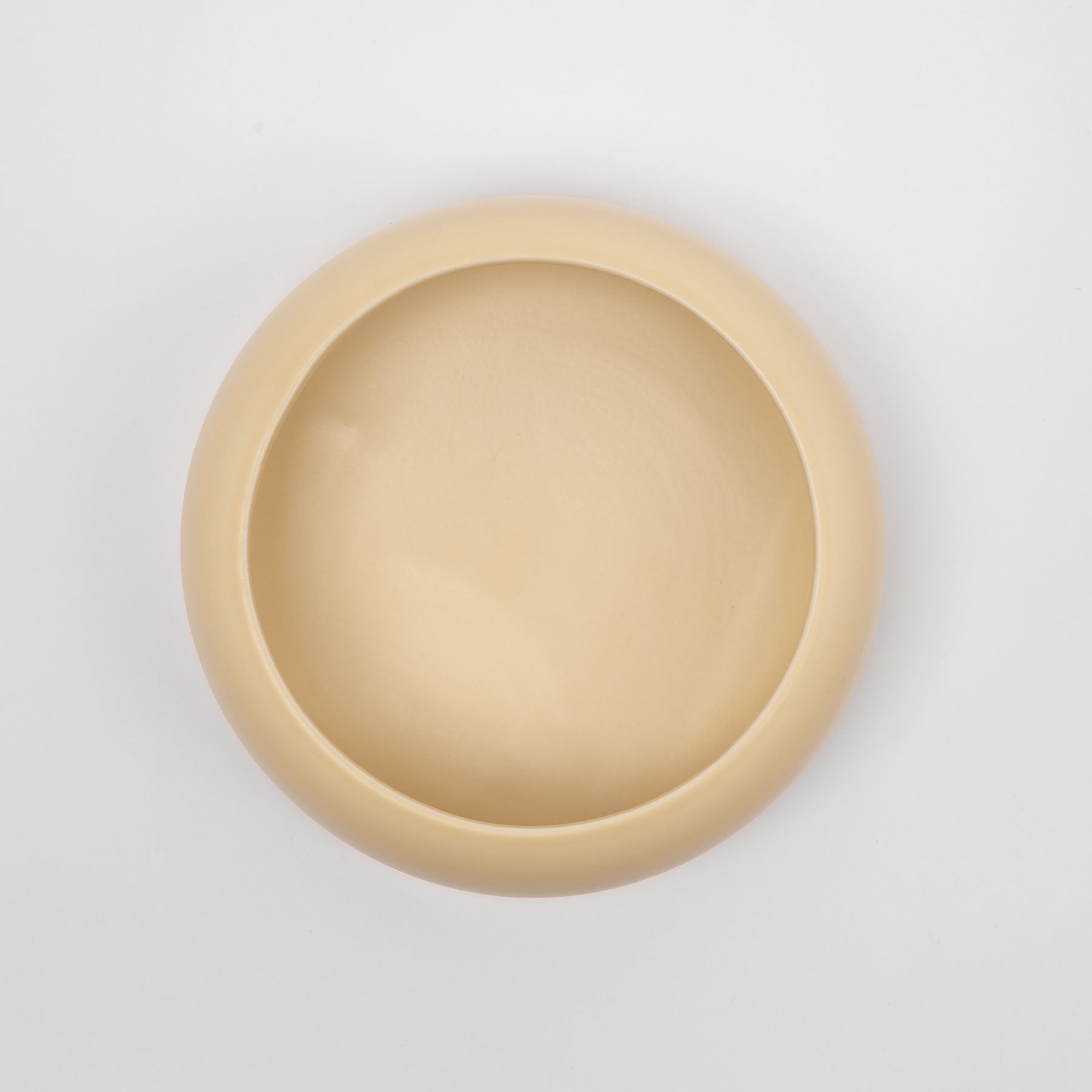 Soft Yellow Rounded Rim Decorative Bowl