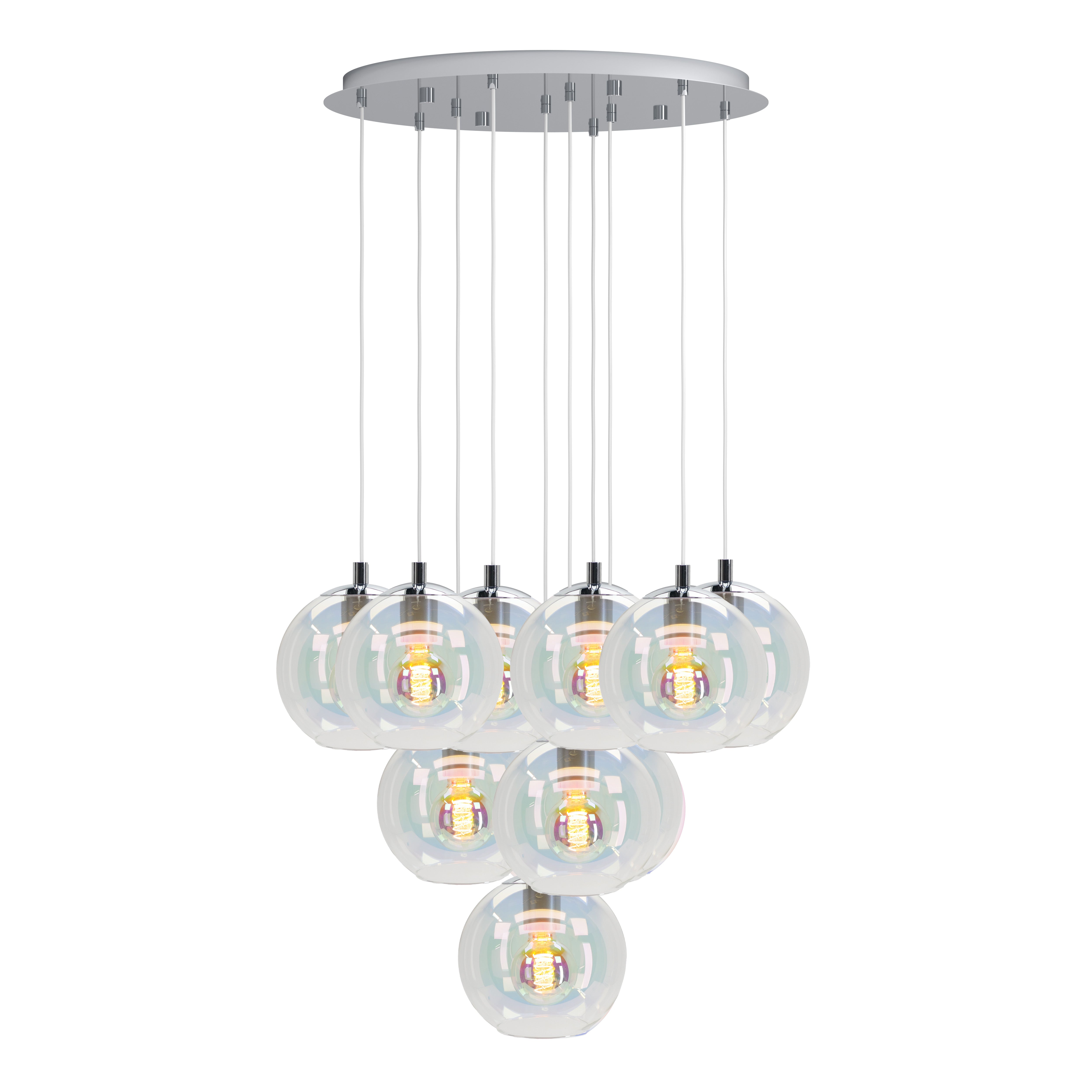 EGLO hanglamp Ariscani 2 - ø 65,5 cm - gekleurd glas - chroom