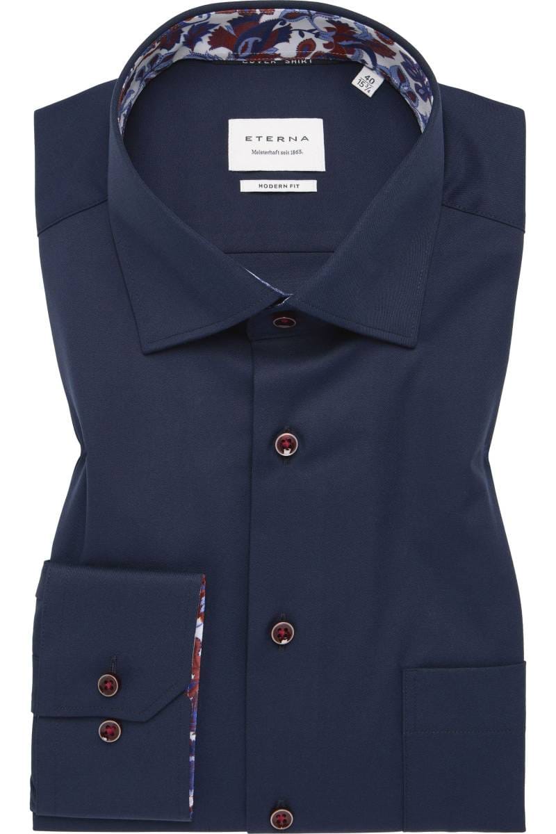 ETERNA Cover Shirt Modern Fit Hemd marine, Einfarbig
