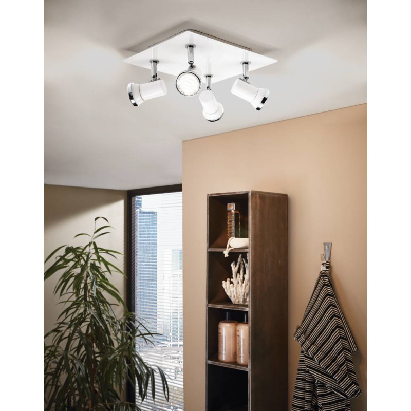 Spot LED pour salle de bain Tamara 1 blanc GU10 4 x 3,3 W EGLO