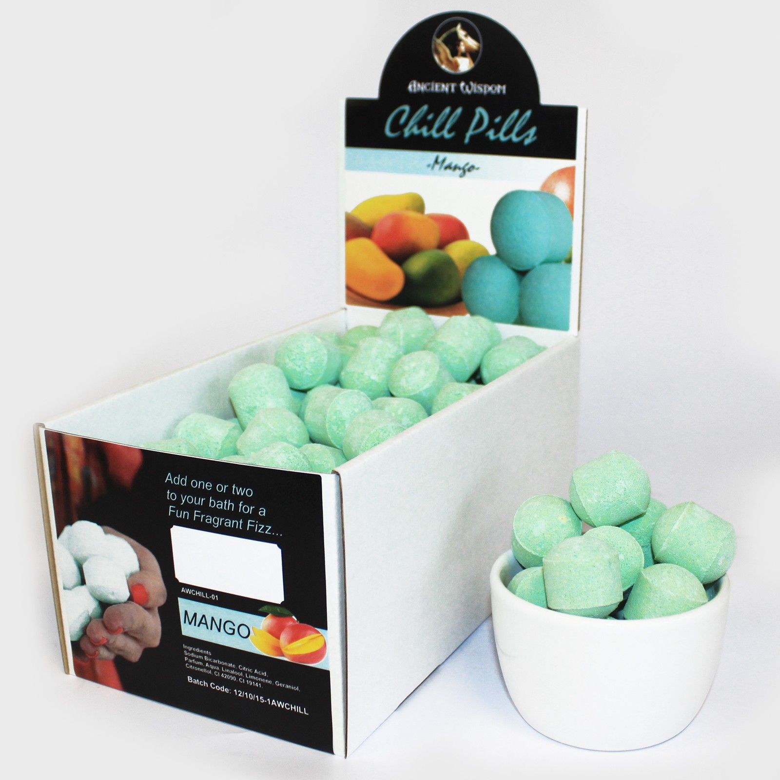 KDMD 1.3Kg Box of Chill Pills (Mini Bath Bombs) - Mango