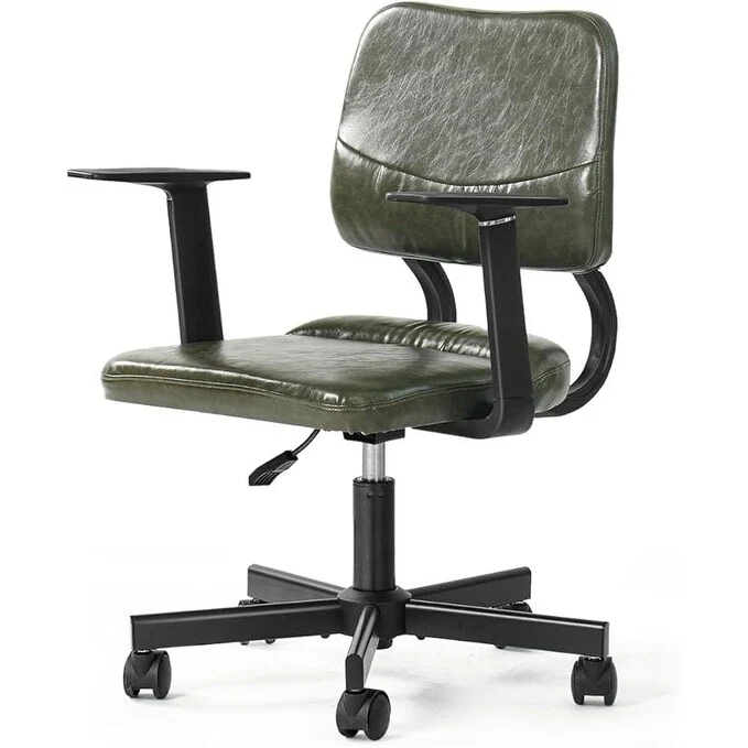 FEZIBO Home Office Desk Chair, Modern Office Chair Mid Back, Swivel Rolling Chair with Wheels, Height Adjustable