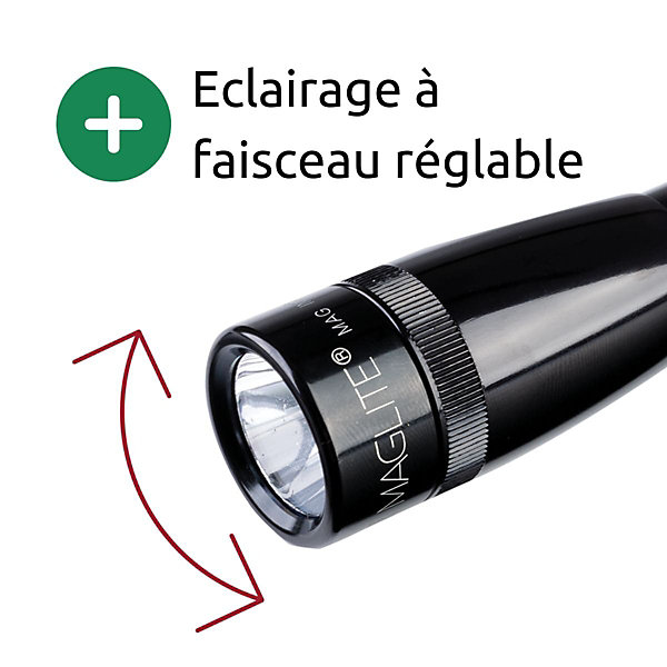 Lampe de poche LED - IPX4 - 2 piles AA - 127 lumens - 12 cm - Noir - Mini Maglite