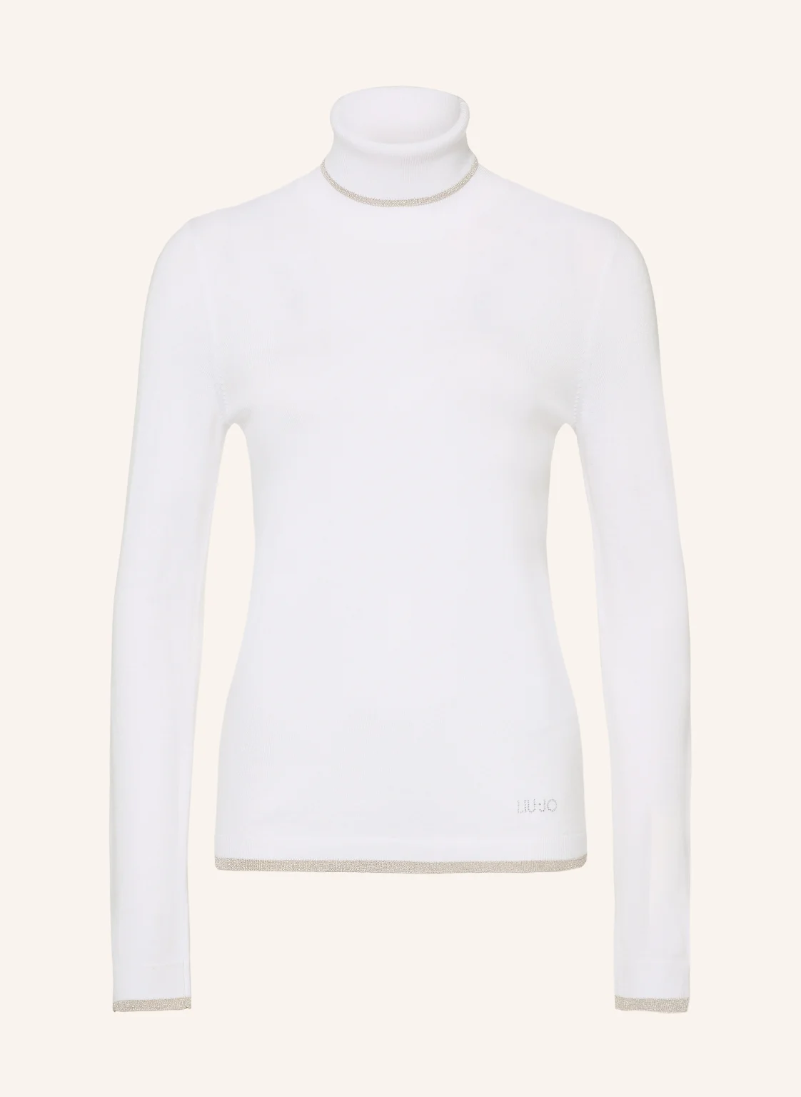 LIU JO Rollkragenpullover mit Glitzergarn und Schmucksteinen
