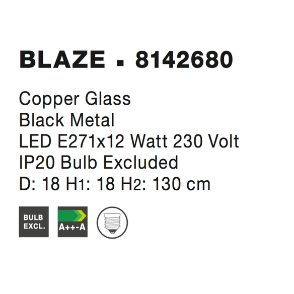 Pendelleuchte »Blaze «, LED, 1-flammig, schwarz/kupferfarben