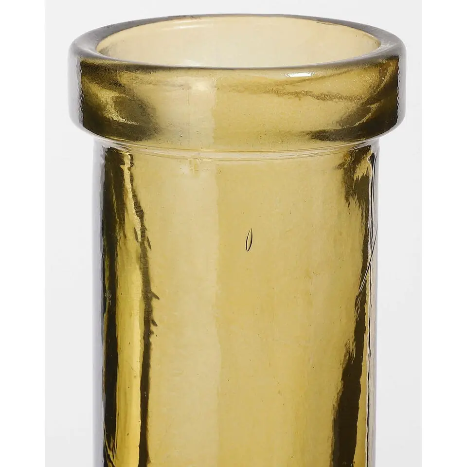 Mica Decorations Vaas fles Rioja - okergeel - eco glas - 18 x 75 cm