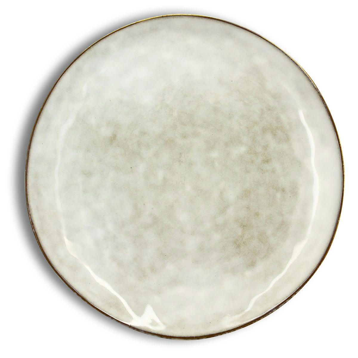 BORAL - Lot de 6 assiettes plates en grès gris 27,5cm