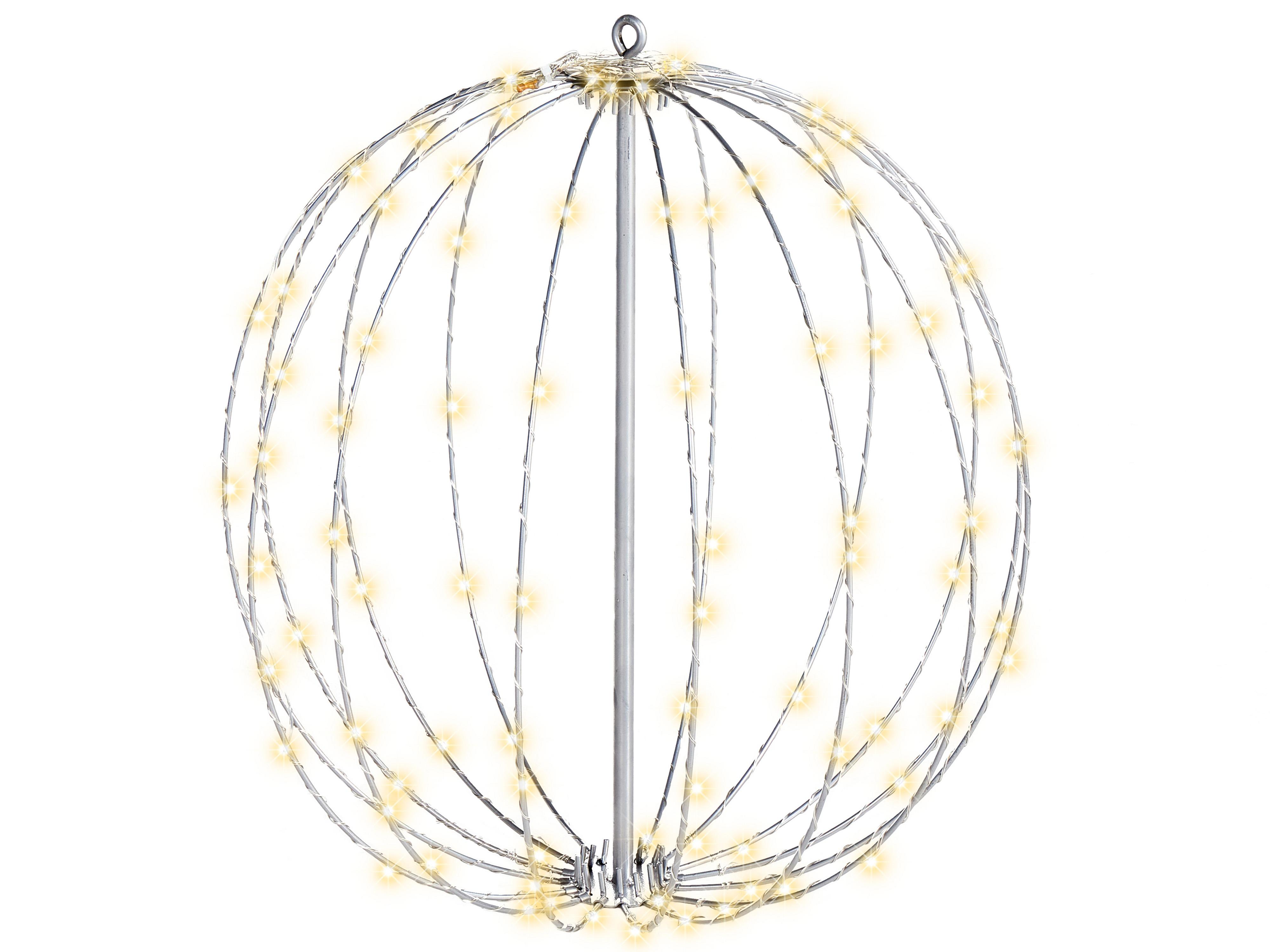 Outdoor Hanging Decoration LED HOSFOS Bauble 42 cm Silver