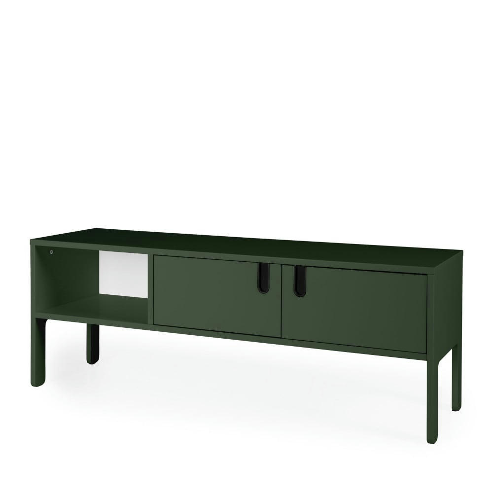 UNO - Meuble TV en bois 2 portes L137cm vert kaki