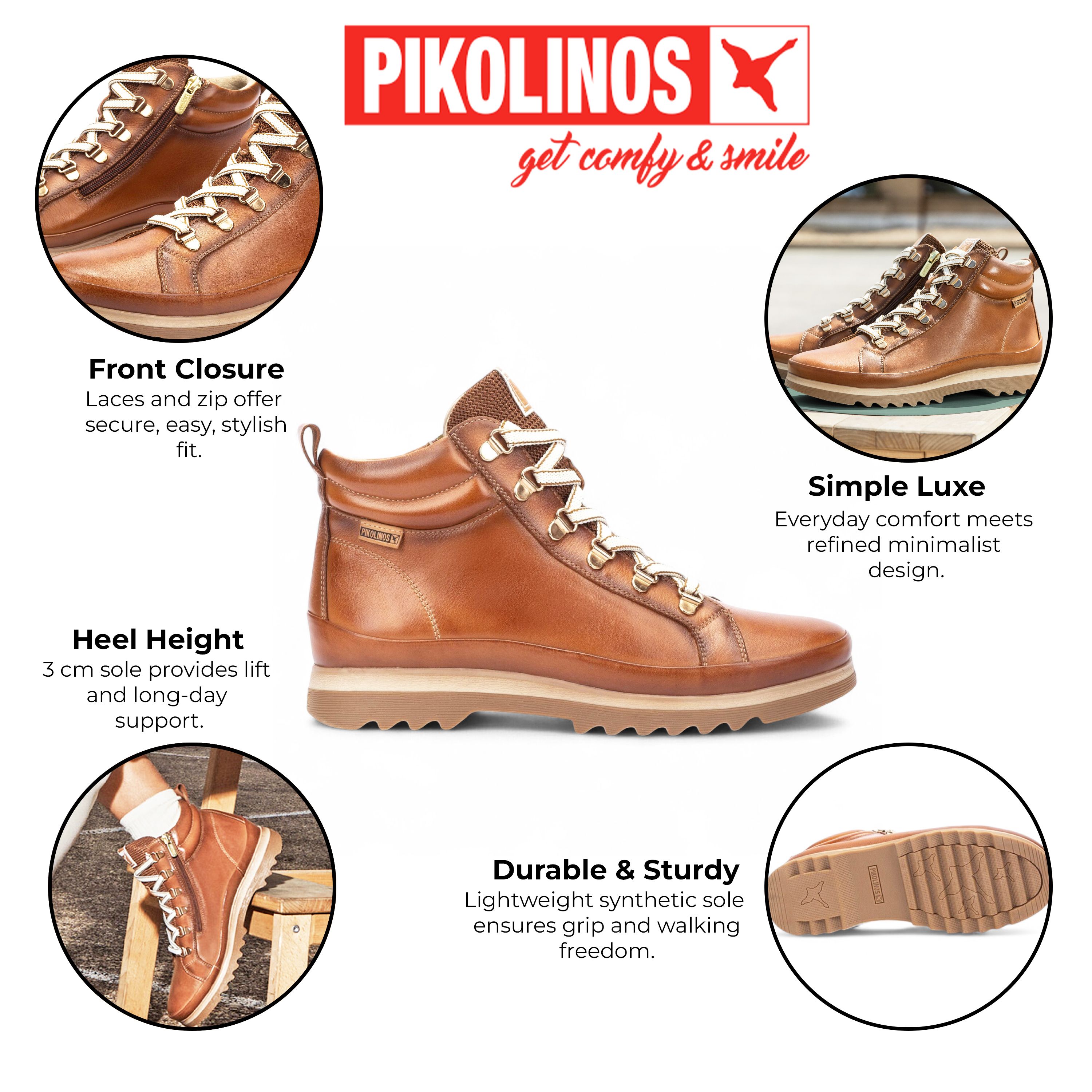 Infinity Leather Pikolinos Leather Ankle Trainers Boots - Vigo