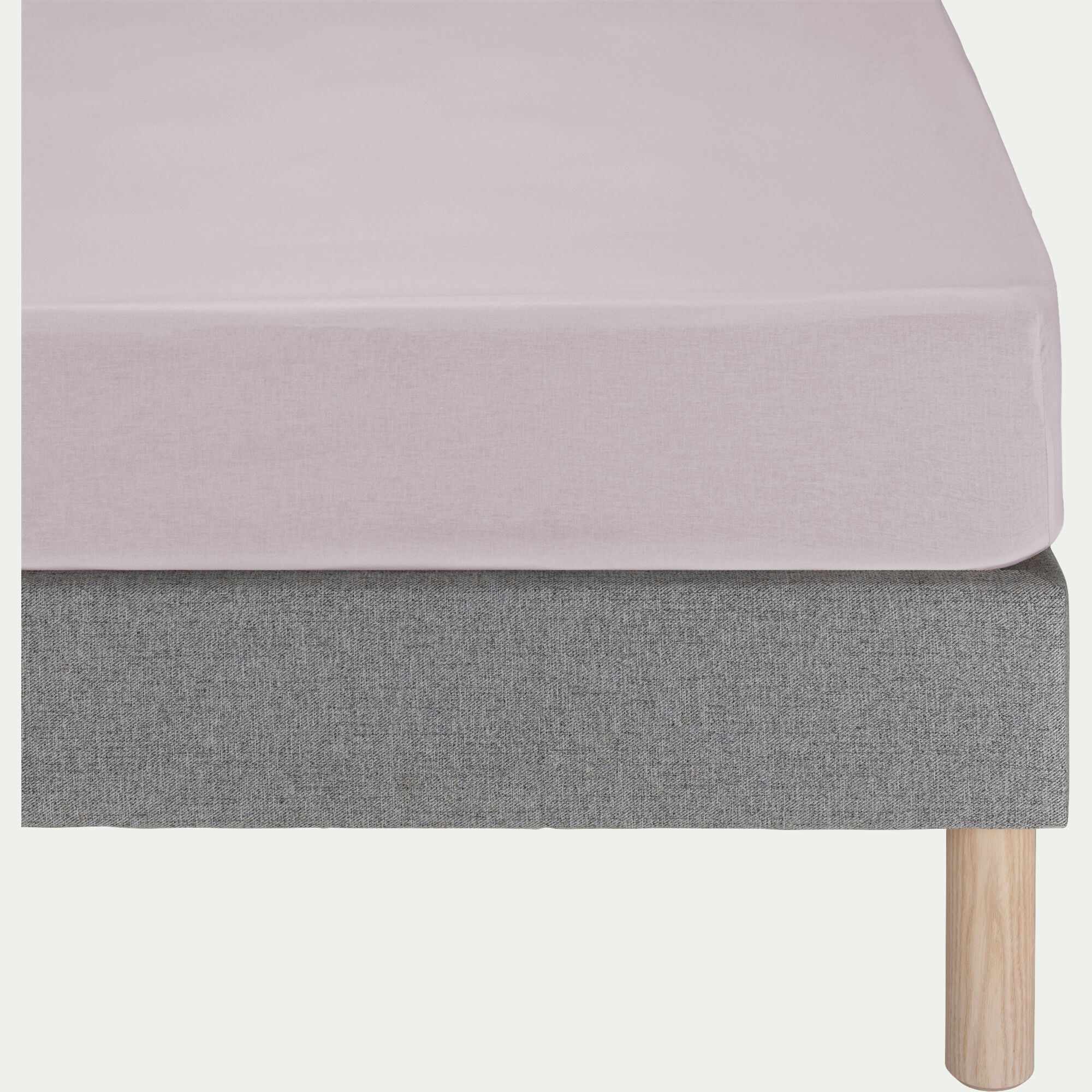 EOLI - Drap housse en coton 200x90cm B20cm - rose rosa