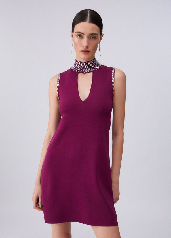 Abito in maglia con strass