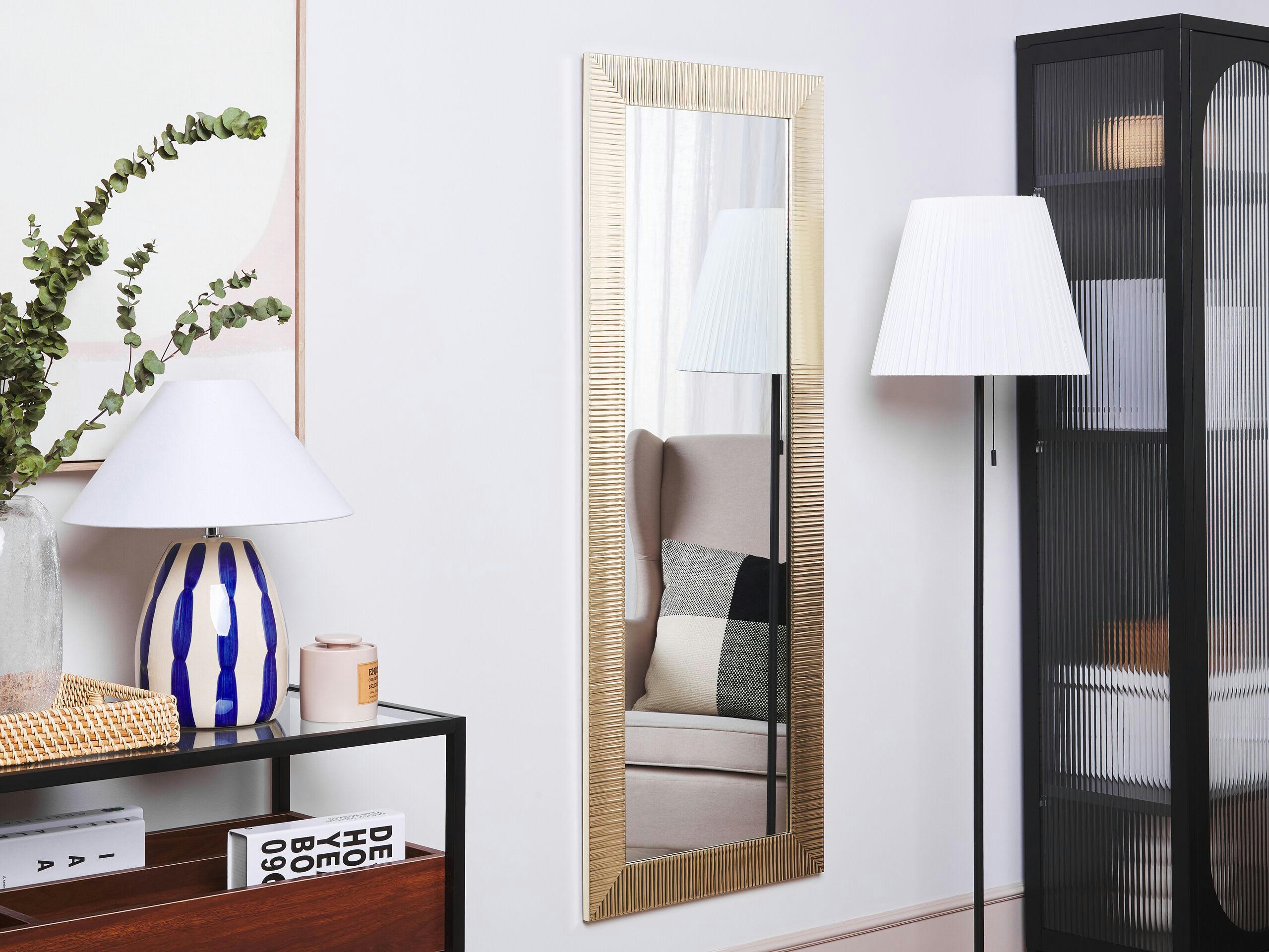 ANTIBES - Miroir en matériaux synthétiques doré 130x50