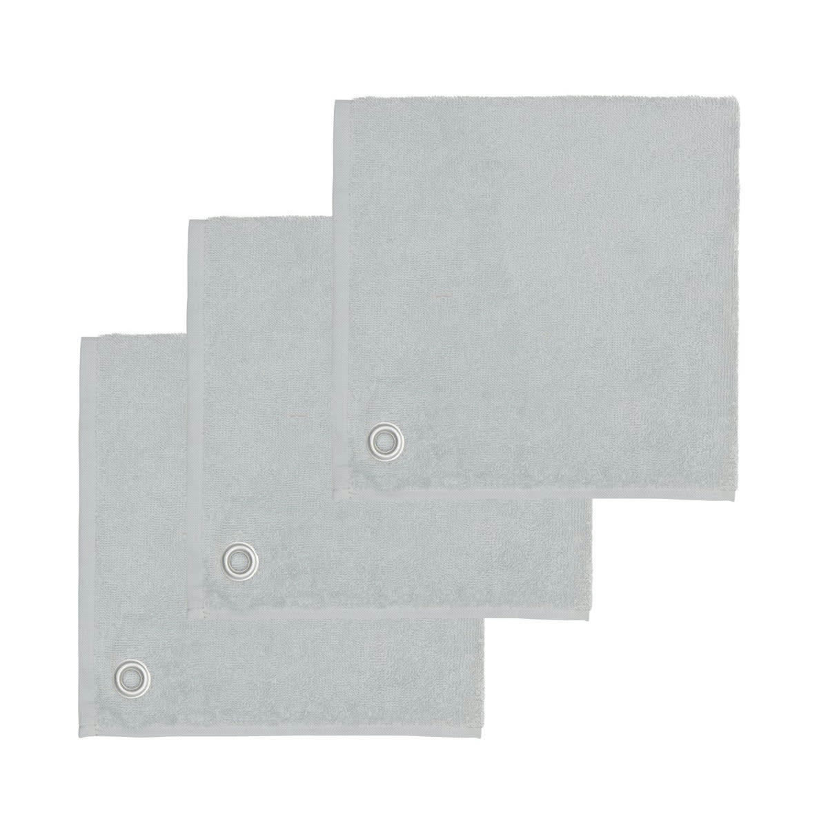 AMAIA - Lot de 3 torchons carrés avec œillet  glacier 50x50 cm