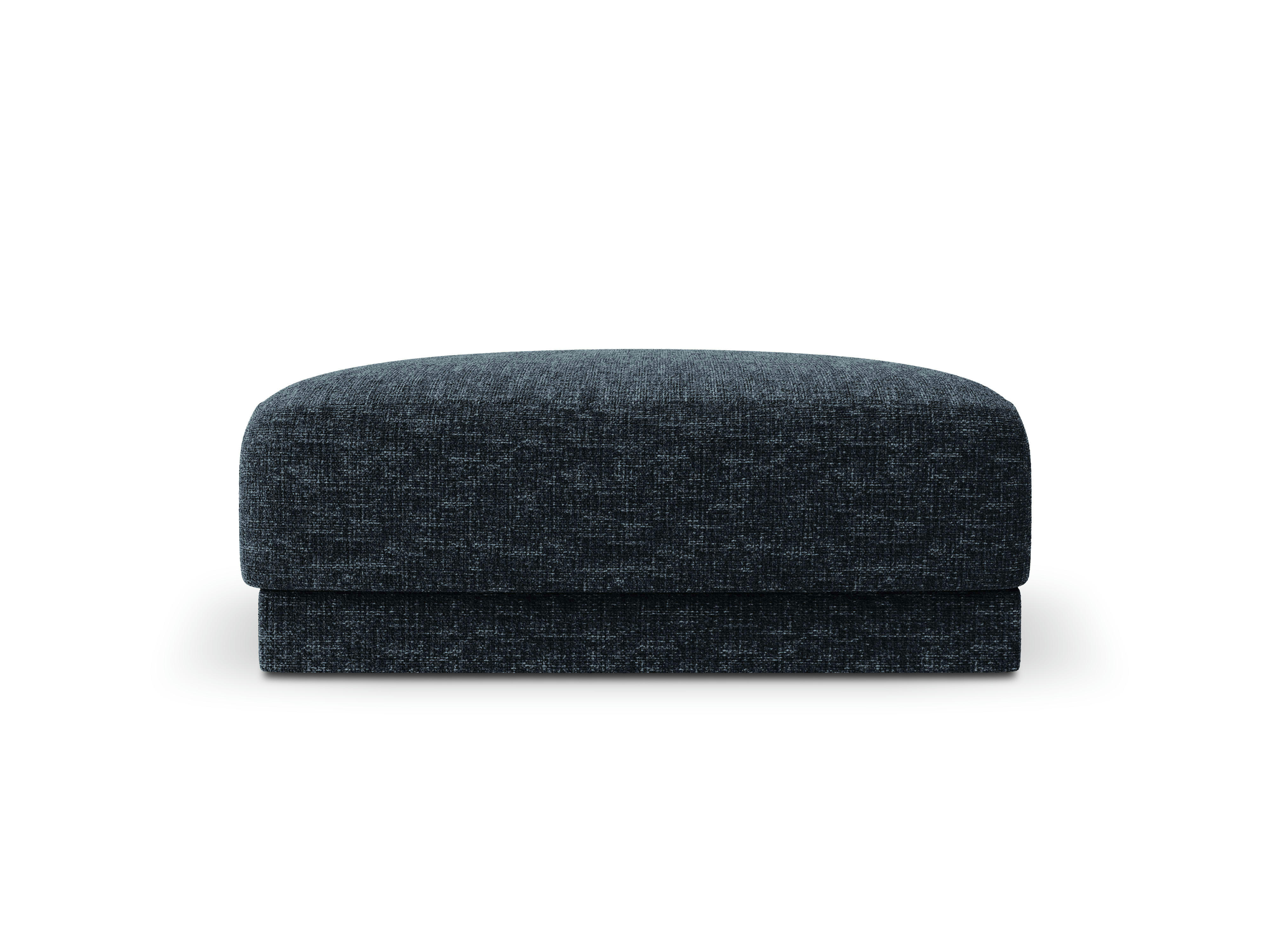 MILEY - Pouf 1 place en tissu chenille bleu roi