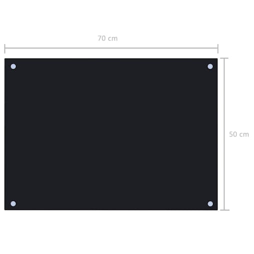 NNEVL Kitchen Backsplash Black 70x50 cm Tempered Glass