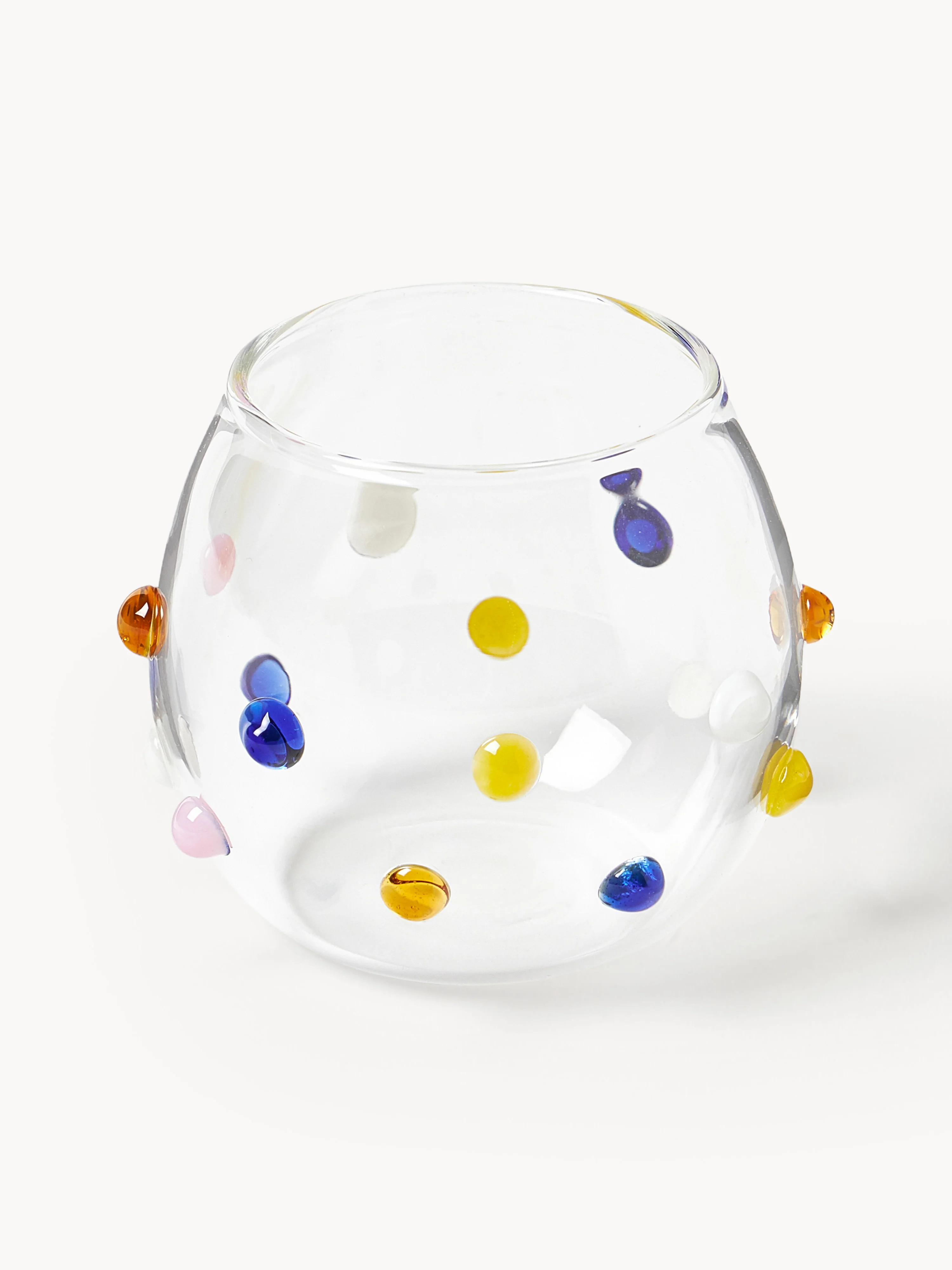 Mundgeblasene kleine Trinkgläser Perli aus Borosilikatglas, 4er-Set