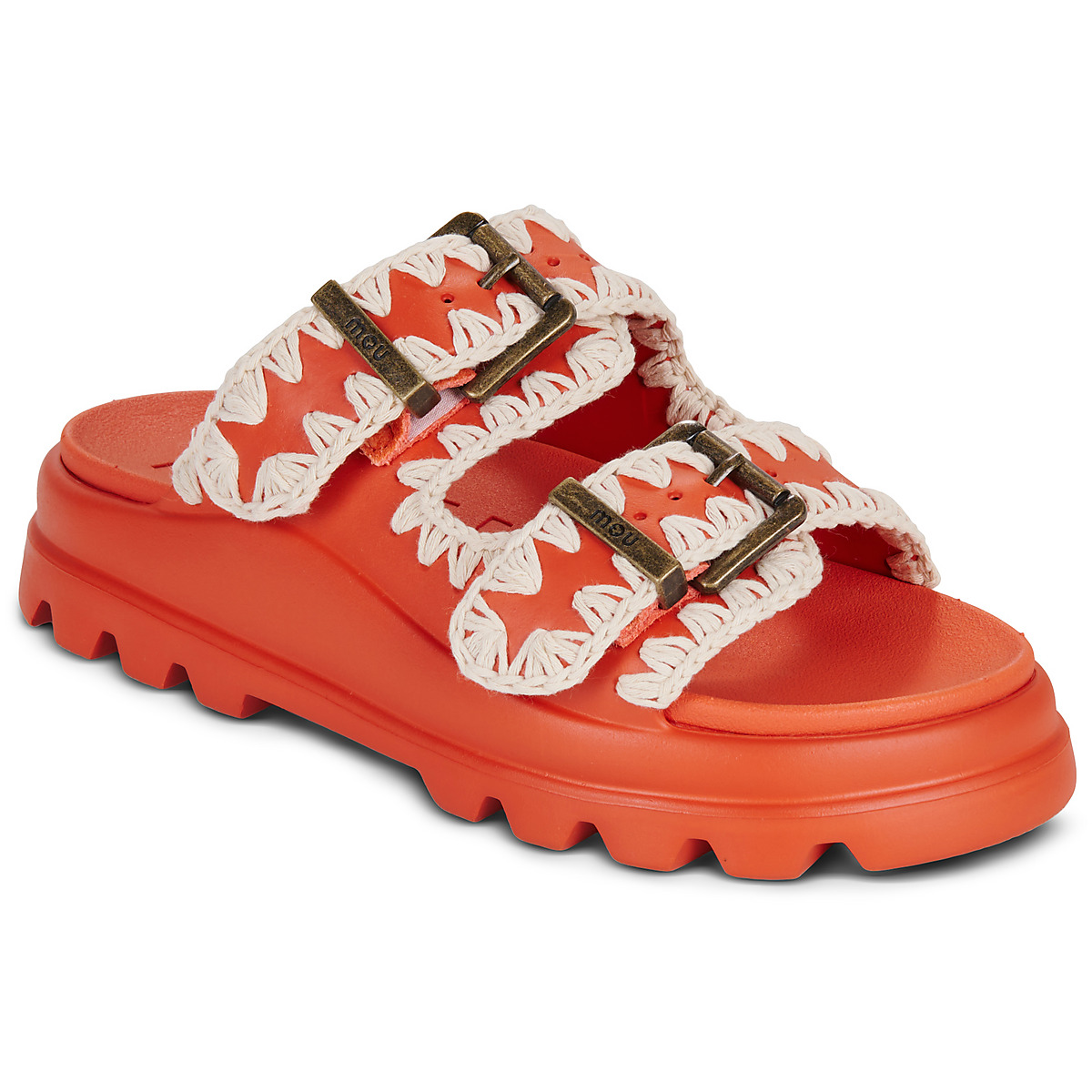 Mou - EVA ONE-PIECE SLIDE TWO-BUCKLE - Orange