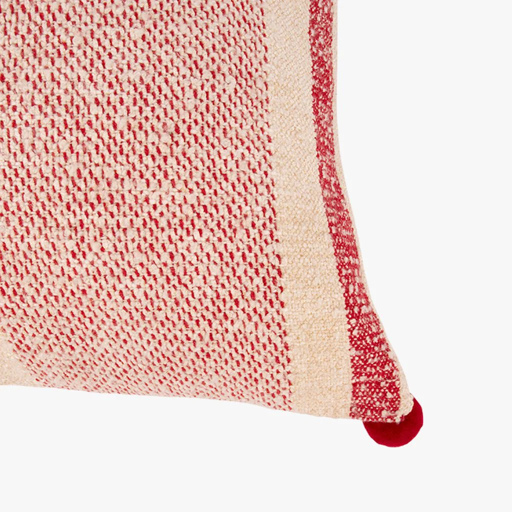 Capa de Almofada Riscas Vermelhas e Branco COZY
