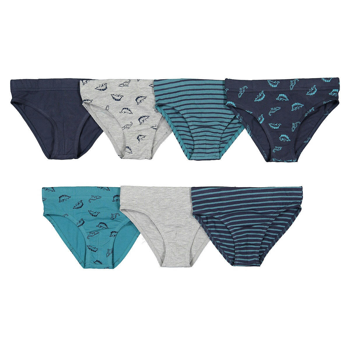 Lot de 7 slips en jersey imprimé dinosaure