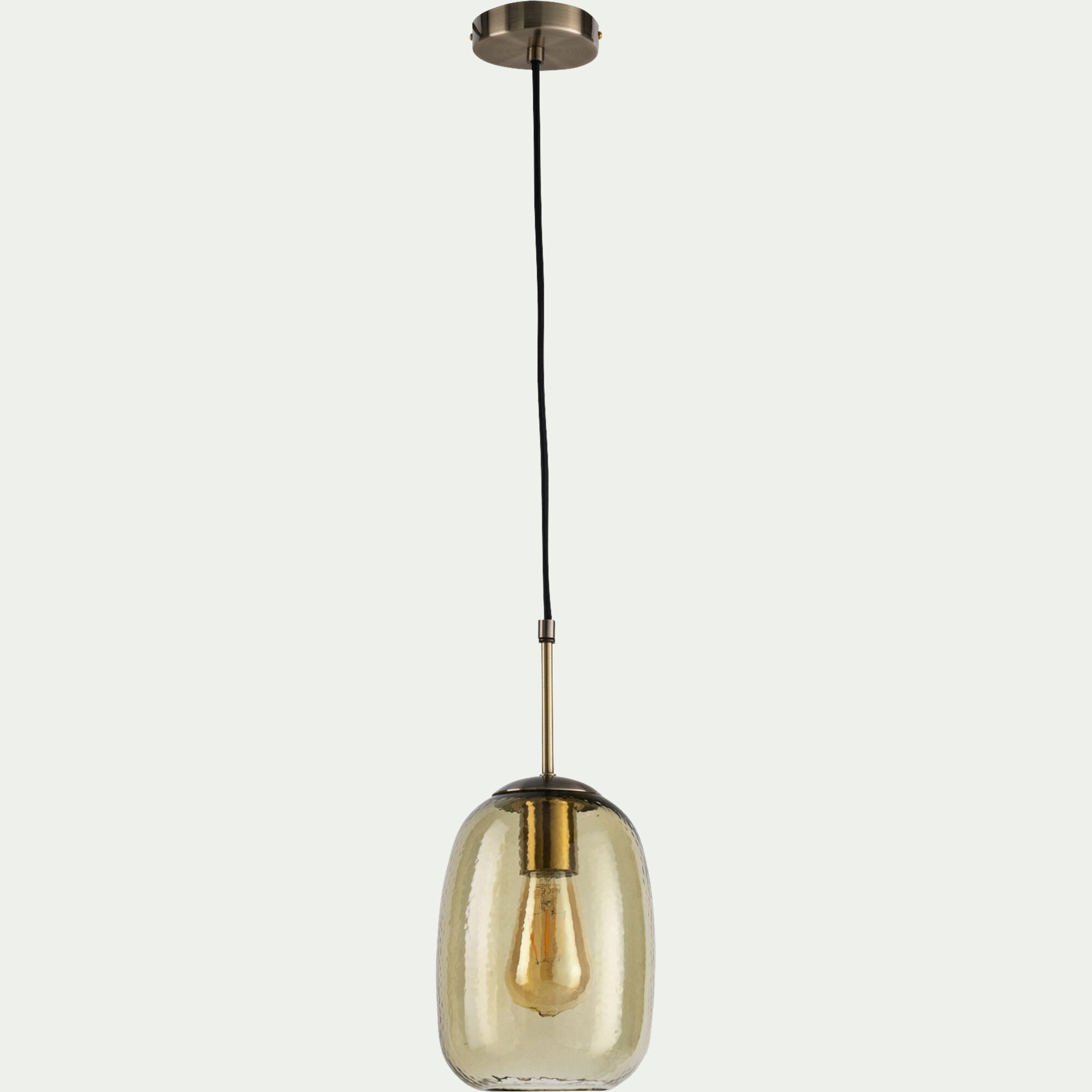 TASSINO - Suspension électrifiée en verre D15,5cm - vert