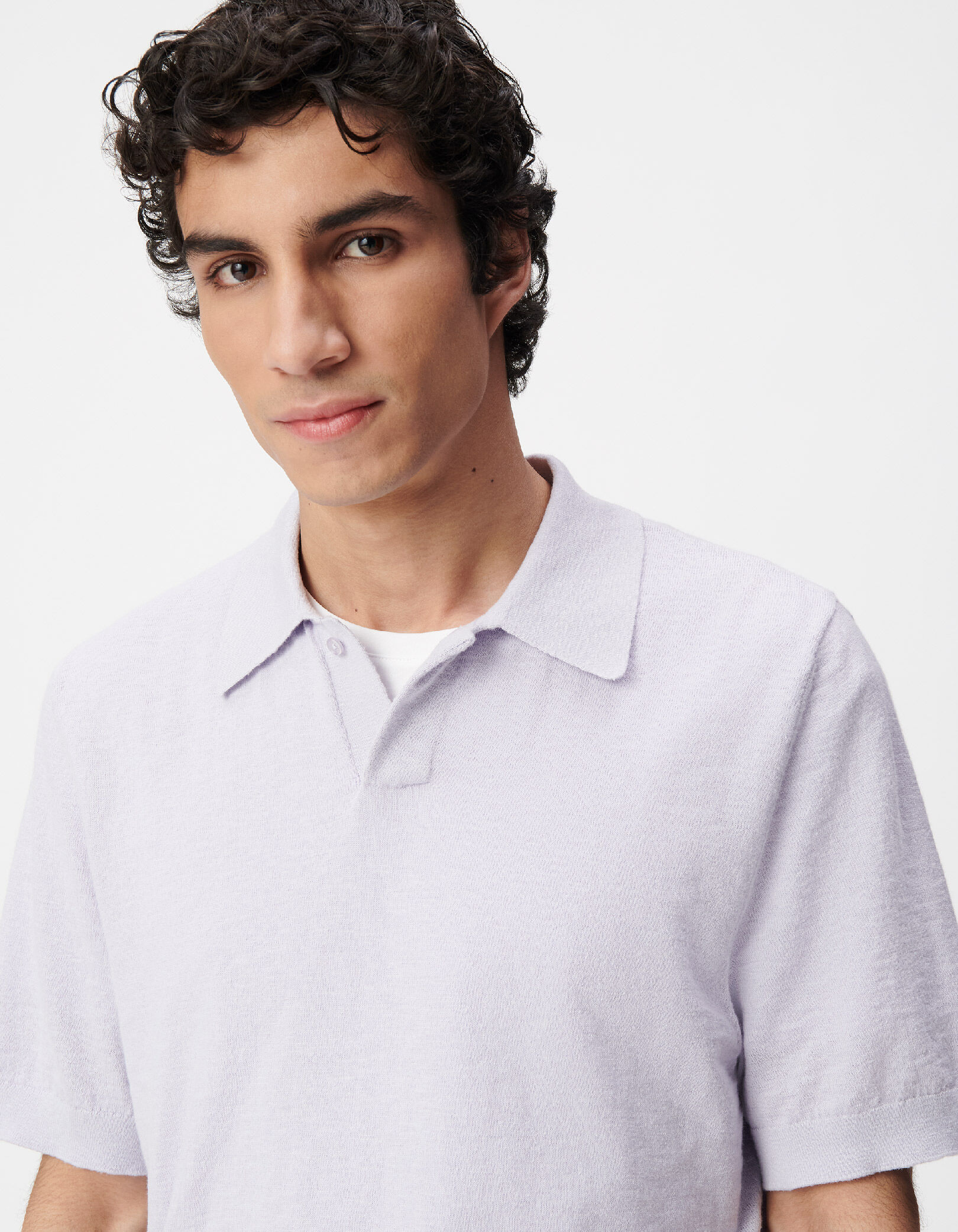 Polo manches courtes vert maille flammée Homme