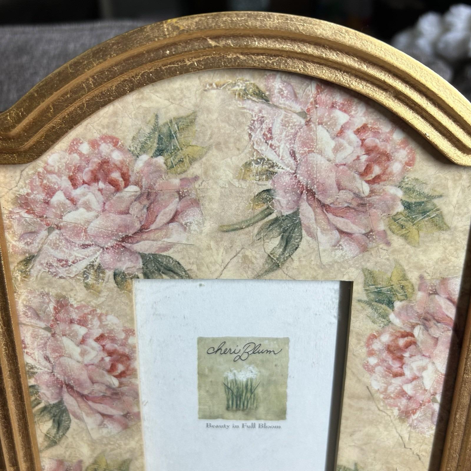 Vtg Fetco Cheri Blum Beauty in Full Bloom Photo Frame Pink Floral Victorian