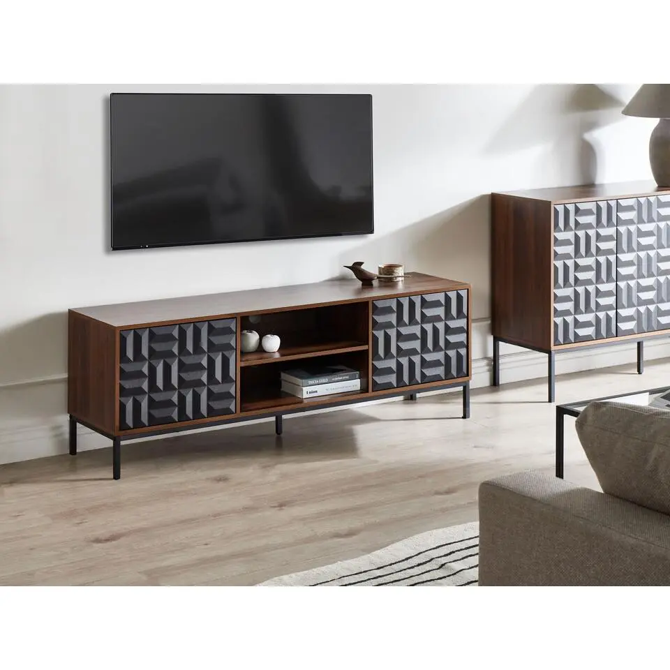 CARAQUET - TV-meubel - Donkerbruin - MDF