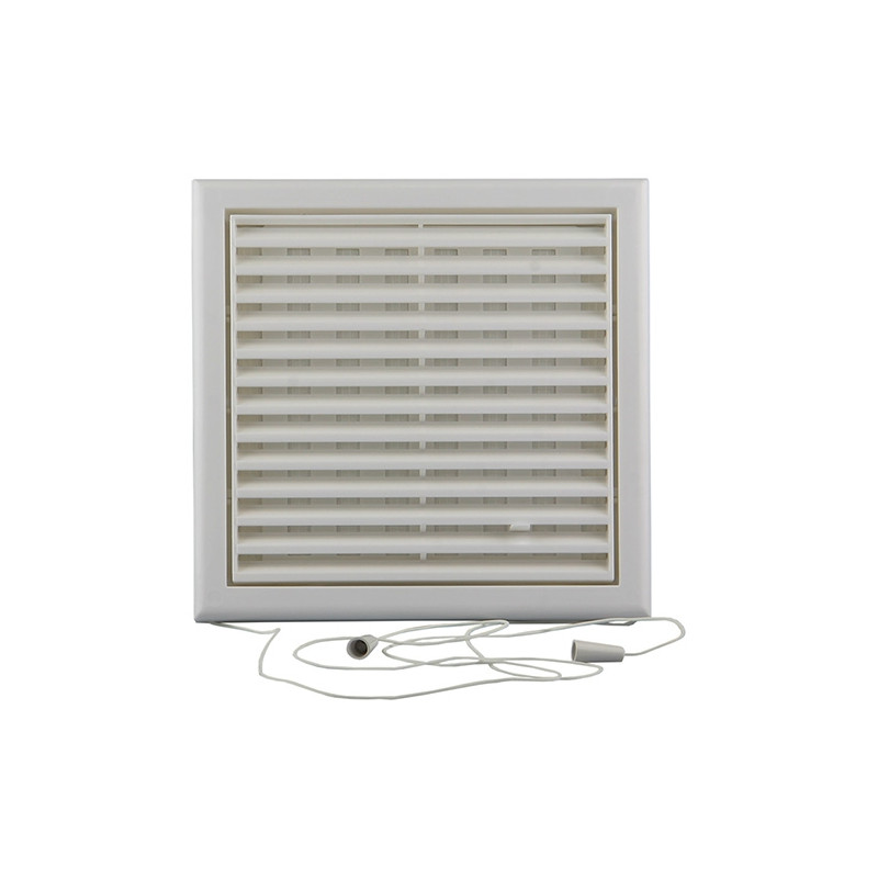 Grille estampée en PVC réglable avec moustiquaire blanche 250 x 250 mm RENSON