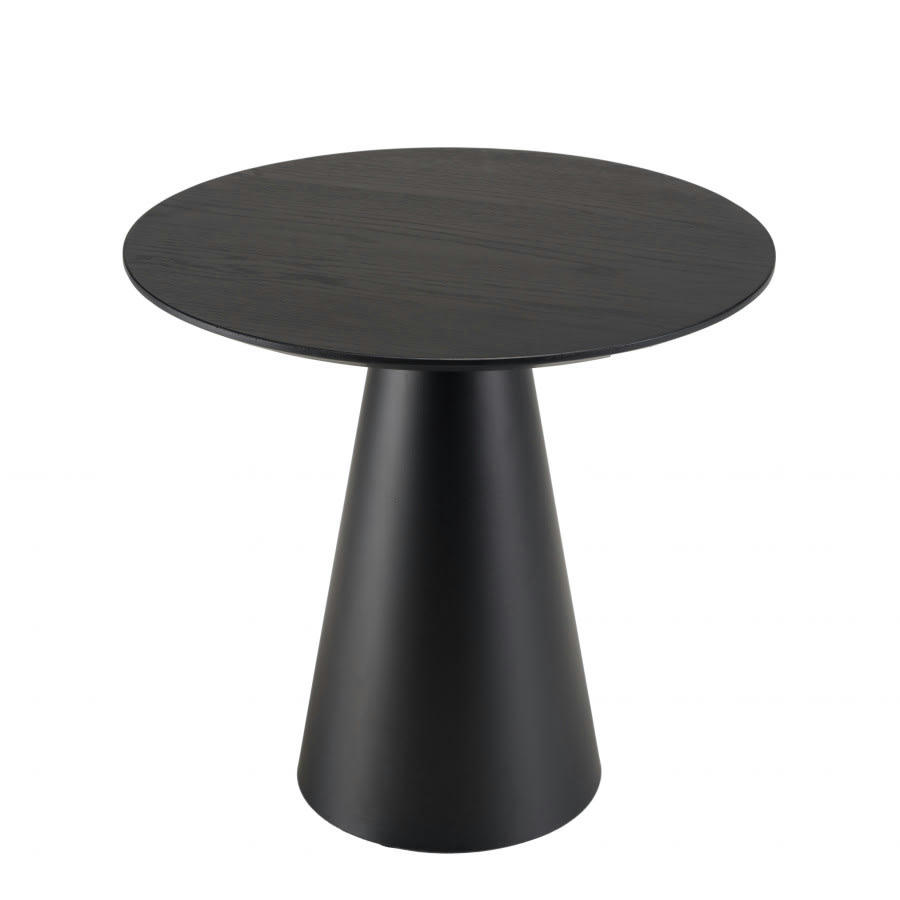 DALY - Table d'appoint ronde noire 50x50cm pied conique métal