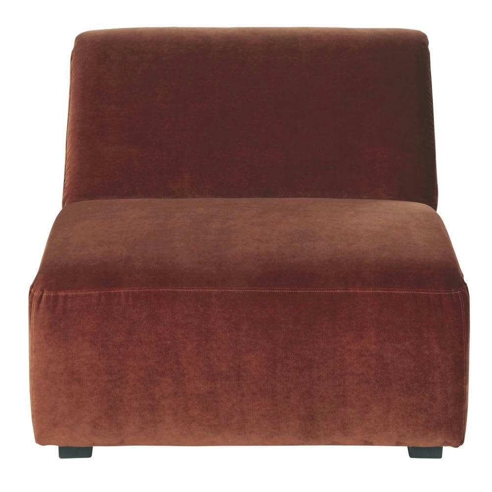 Virgile - Chauffeuse pour canapé modulable en velours terracotta