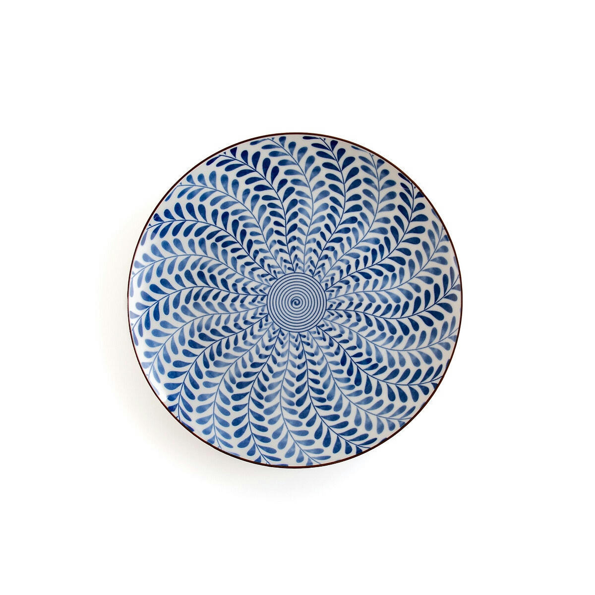 Lot de 4 assiettes plates motif feuilles, Rowl