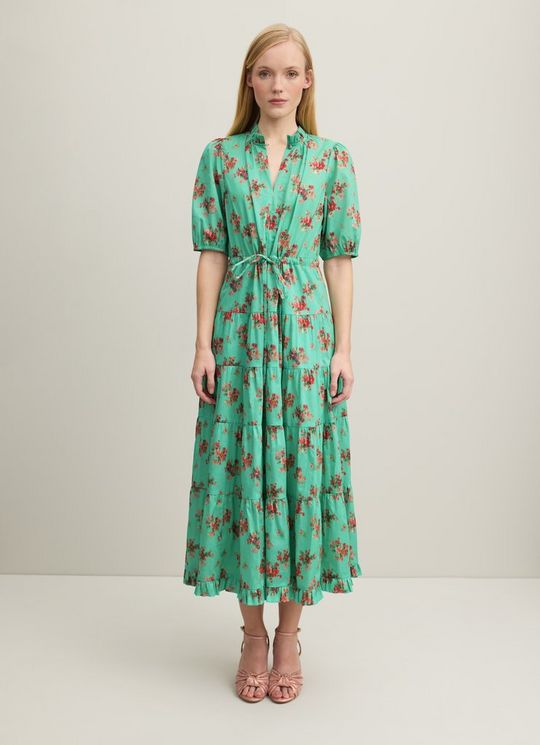 Hedy Bouquet Print Organic Cotton Tiered Dress