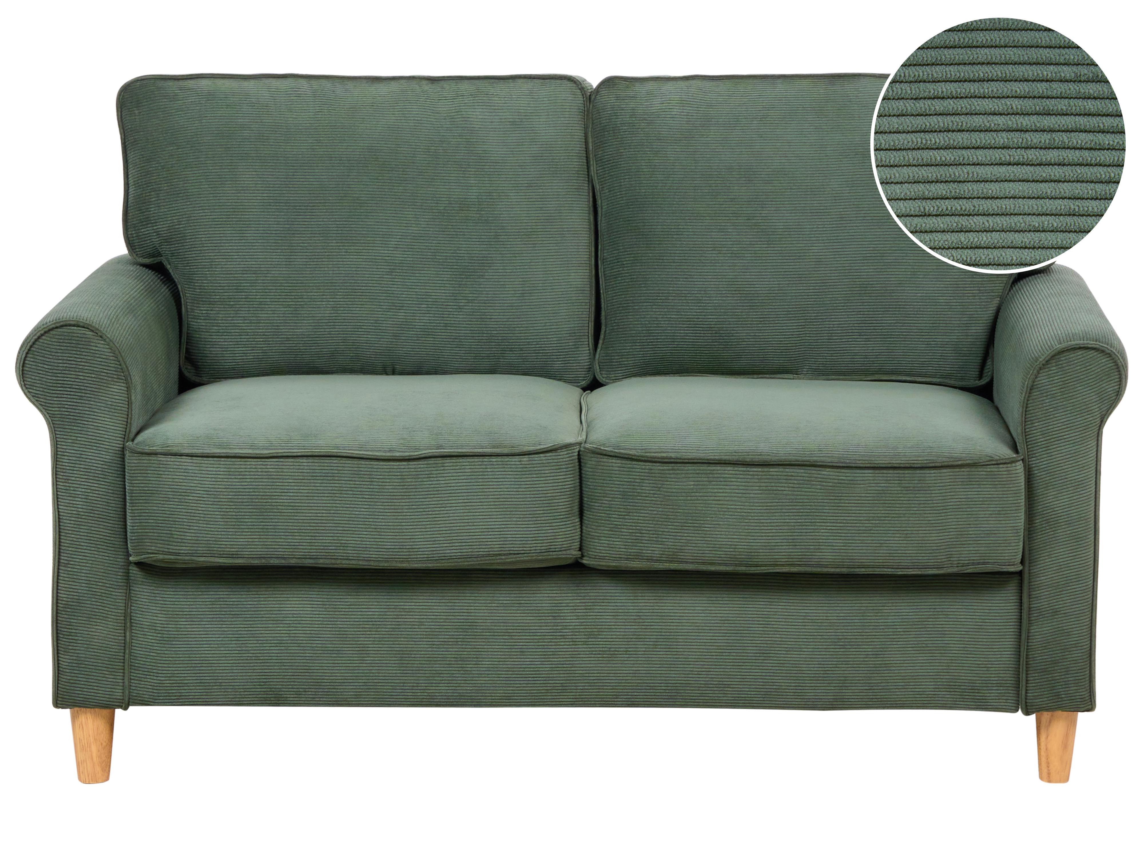 Living Room Set 5 Seater RONNEBY Corduroy Dark Green