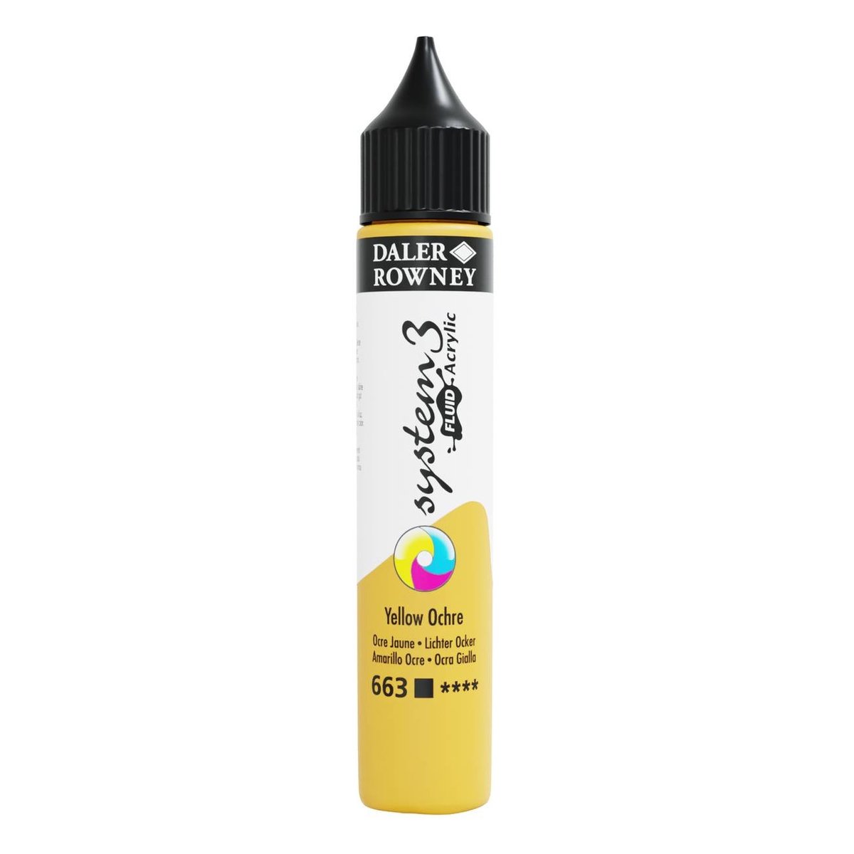 Daler-Rowney System3 Yellow Ochre Fluid Acrylic 29.5ml (663)