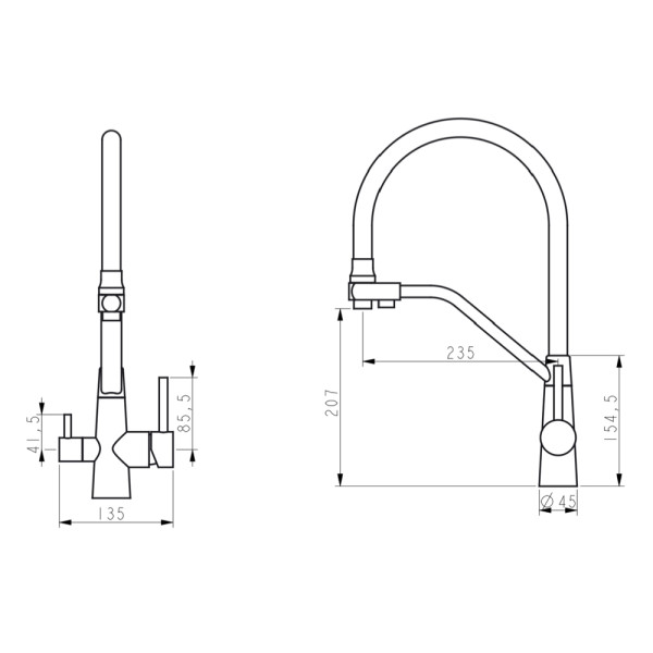 Bateria kuchenna WEZER INX4A-08 z podłączeniem do filtra wody