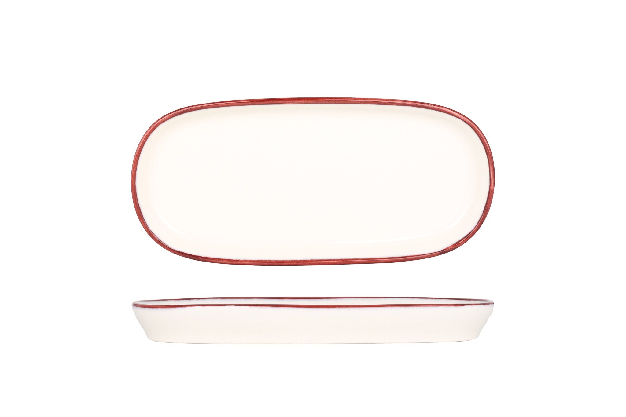 Bonna Serveerschaal - Linea Burgundy - Porselein - 25 cm - set van 2