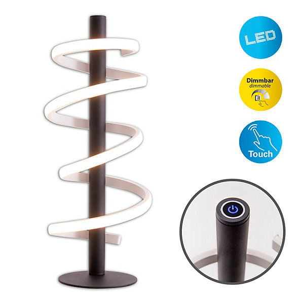 Lampe de table LED BELLEZA 50cm metal plastique noir blanc LED fixes salon salle a manger chambre a coucher bureau