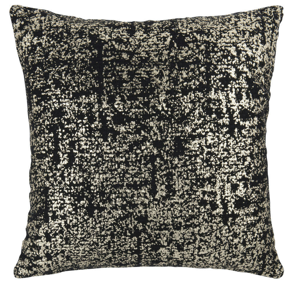 DIAMONDRA - Coussin en coton effet natté éclats dorés 45x45