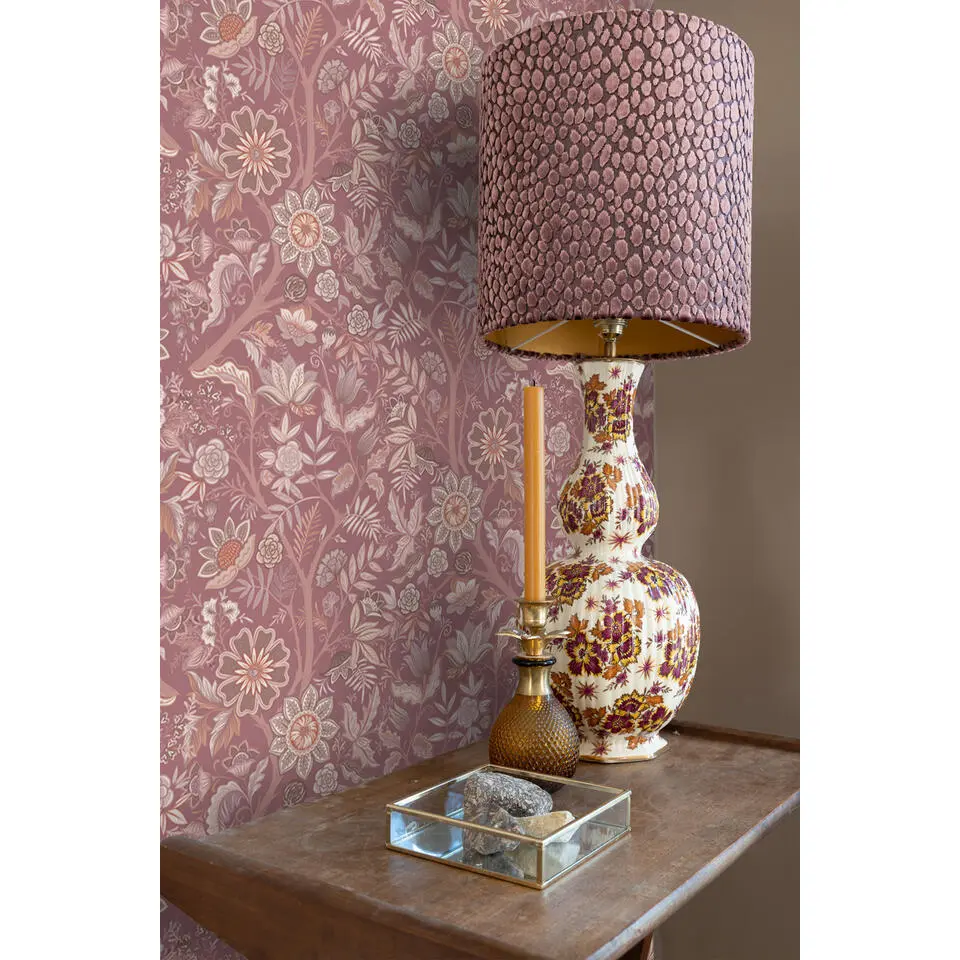 ESTAhome behang vintage bloemen mauve paars - 50 x 900 cm