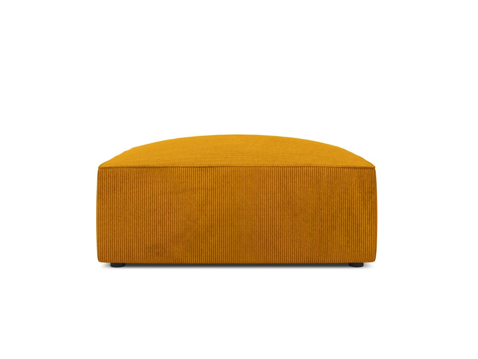 RUBY - Pouf 1 place en tissu velours côtelé jaune