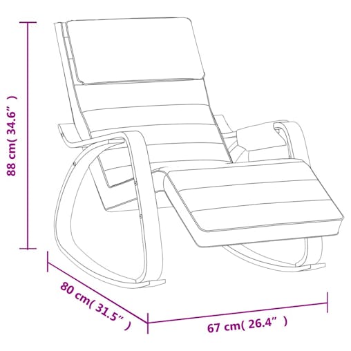 NNEVL Rocking Chair Black Fabric